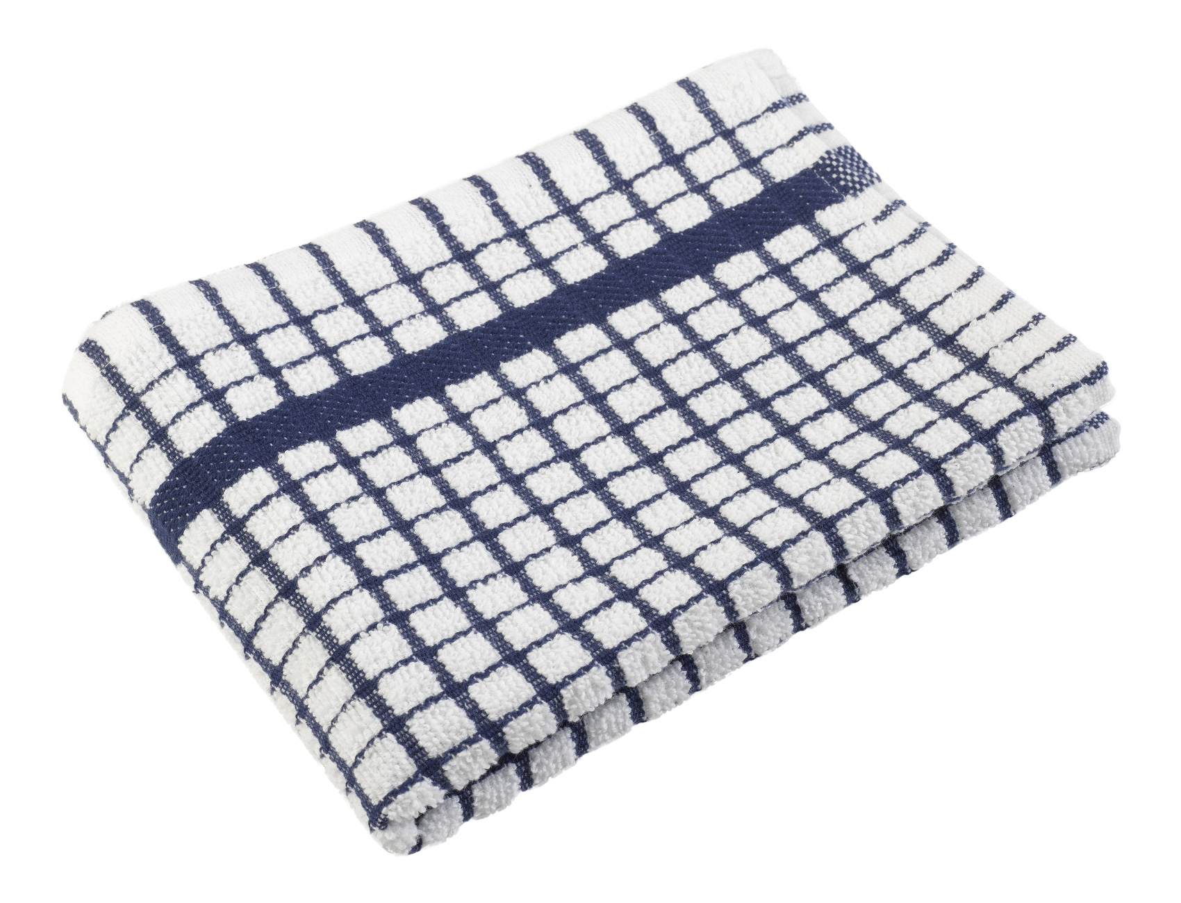 navy blue and white towels